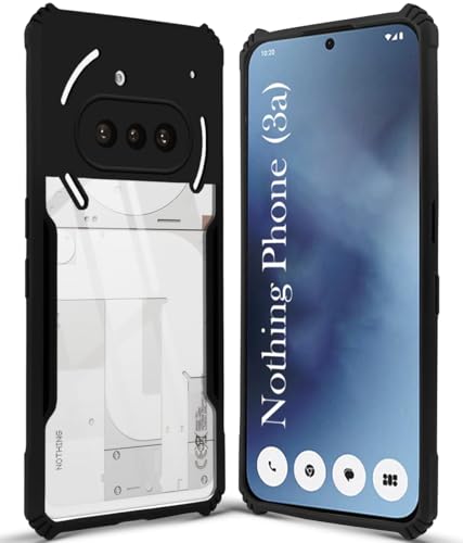 Image of Jkobi Back Cover Case for Nothing Phone 3A 5G (Shockproof with Polycarbonate Clear Panel | Professional Black)