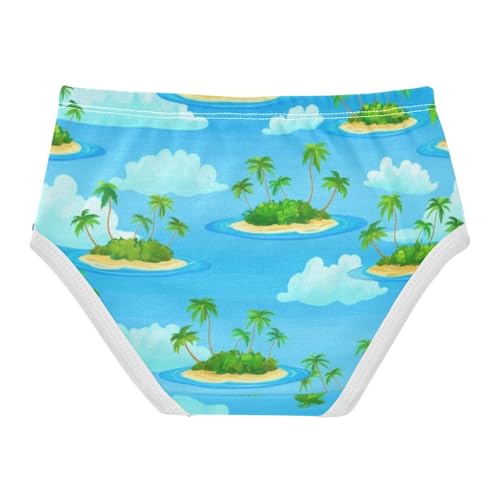 Cotton Toddler Underwear Floral Island Drift Blue Little Girl Panties Bright Briefs Kids Undies 2t2