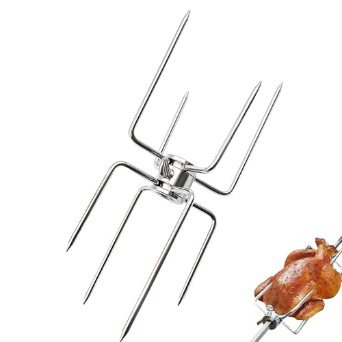 MIPIACE Carne para Pincho Giratorio 18.5x10.5cm Carne para Asador Giratorio con Tornillo de Bloqueo Brochetas para Barra de Hexagonales de 12 MM y Cuadradas de 10 MM para BBQ Fiesta