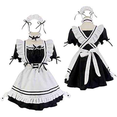 CarolynDesign Japanisches Anime Sissy Maid Dress Anime French Maid Schürze Kostümset Cover
