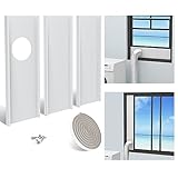LBG Products Dryer Vent Window Kit for 4' Diameter Dryer Vent Hose,Adjustable Window Seal Plates Kit for Sliding Windows and Hung Windows,with Insulating Foam Seal Strip,Up to 47 inches