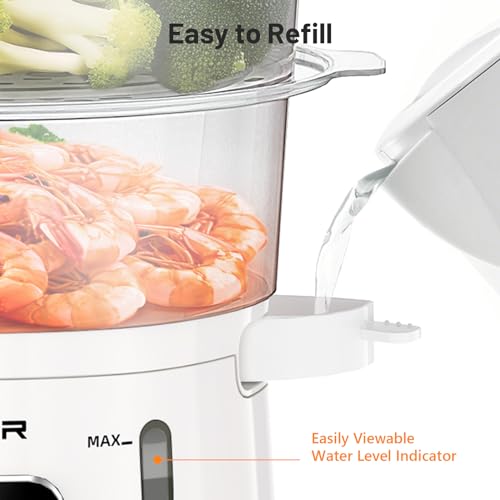 image for KEENSTAR 13.7QT Electric Food Steamer for Cooking, 3 Tiers BPA-Free Ba