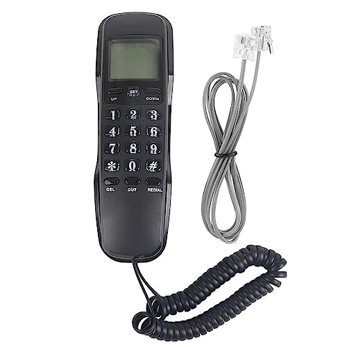 Festnetztelefon mit wandhalterung,Festnetztelefon Elektronische Appnce,Festnetz-Telefon,AnruferFestnetztelefon,Schwarz (Black)