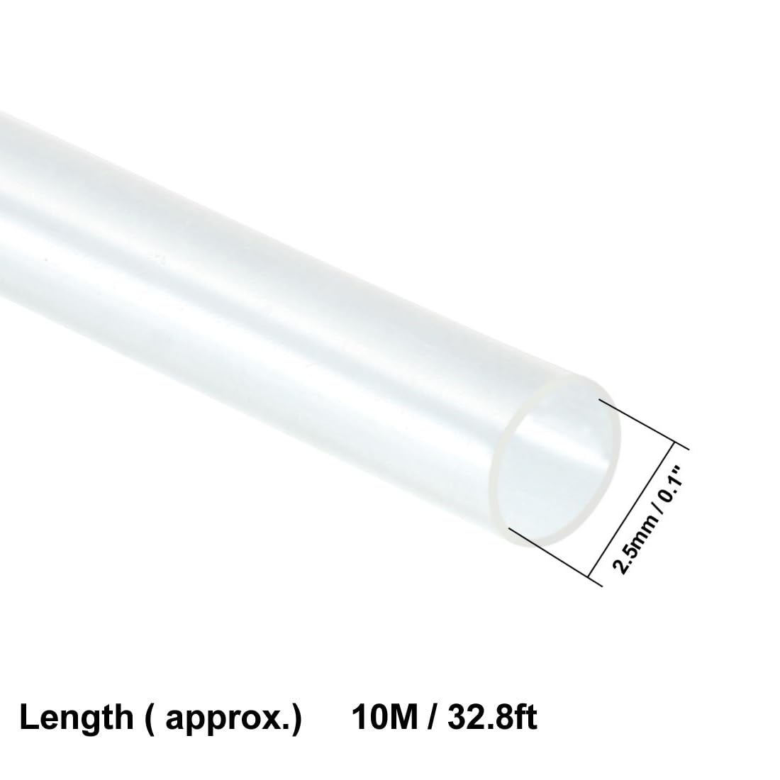 Unifizz Heat Shrink Tubing 2.5mm Dia 2:1 Ratio Shrinkable Tube Cable Sleeve 10m - Clear - Image 2