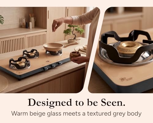 Jyoti Urban Mocha 3 Burner Gas Stove Glass Top | Direct Flame Forged Brass Burners | Beige Toughened Glass with 5-Year Manufacturer Warranty | Easy... - Image 4