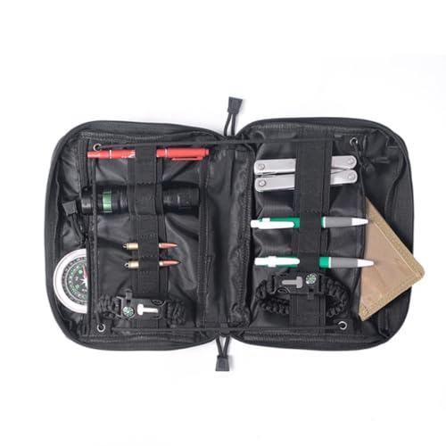 MAGICLULU Pochette Médicale en Nylon Noir, Multifonction pour Premiers Secours, Fixation Molle, pour Camping et Randonnée