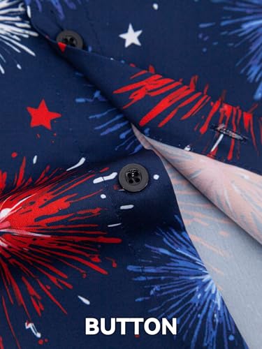 Image of Yoimira Hawaiian Shirts for Men, Print Mens Casual Short Sleeve Button Down Shirts Floral Aloha Beach Shirt