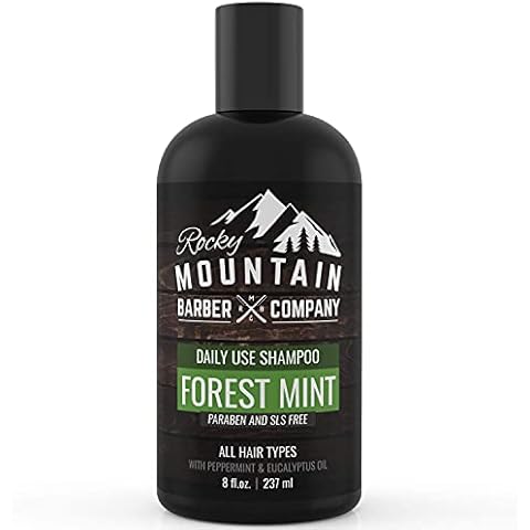 Men's Shampoo - Tea Tree Oil, Peppermint & Eucalyptus for All Hair Types - 8oz - by Rocky Mountain Barber Company Cover