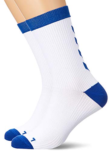 hummel Mixte Element Chaussettes de Sport D'intérieur 2 Chaussettes, WHITE/TRUE BLUE, 35-38 EU