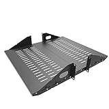 Jingchengmei 2U Cantilever Server Shelf Rack Mount-19 Inch 2 Piece Set Center Weighted for AV/Data E