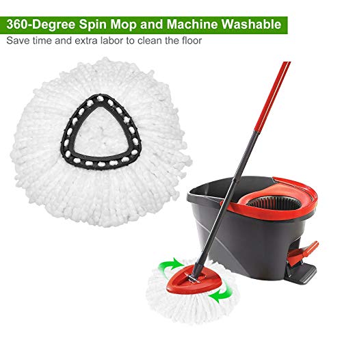 Akolafe 12 Pack Spin Mop Replacement Heads, 100% Microfiber Easywring Spin Mop Refill Heads Compossible With 1 Tank Bucket, Mop Replacement Heads For Spin Mop #TOP5