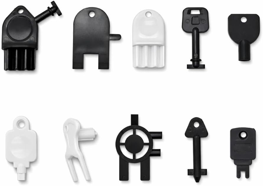 31-Pack Dispenser Key Set Compatible with Bobrick, Bradley, Kimberly Clark, Tork, Georgia Pacific, San Jamar and More, Replacement Keys for Paper Towel, Toilet Paper & Soap Dispensers with Key Chain