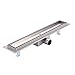Produktbild Yorbay Edelstahl Duschrinne Bodenablauf Ablaufrinne 50cm-120cm für Badezimmer (Befliesbar, 80cm)
