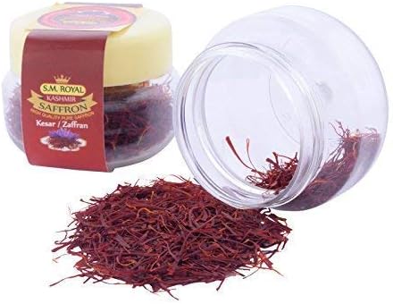 SM Royal Original Pampore Kashmir Saffron 1 Pack of 1 Gram Organic Mongra Premium Grade ISO 100% Pure Kesar Zaffran