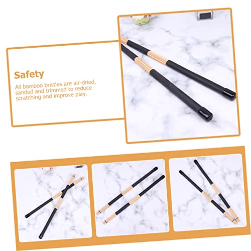 Juego de baquetas y cepillos para batería Mikinona de bambú, mallets profesionales para percusión con agarre cómodo miniatura 5