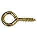 Price comparison product image Merriway BH02810 (20 Pcs) EB Steel Screw-In Eye, 25mm (1 inch) Brass Plated - Pack of 20 Pieces