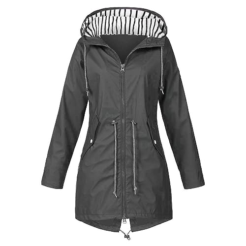 Veste imperméable femme légère avec capuche pour randonnée et cycling