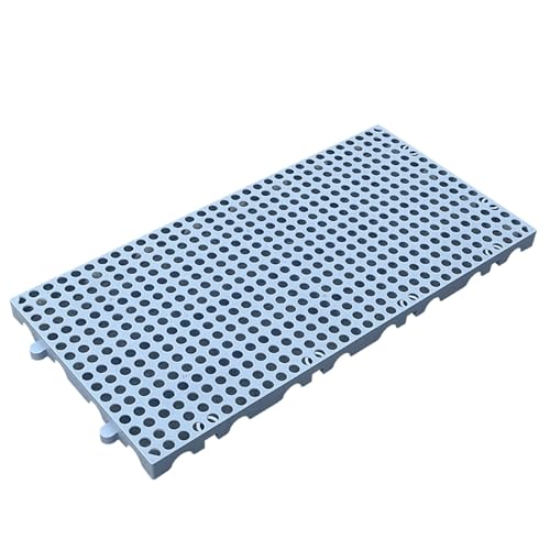 HOMEK - Paleta de plástico – Rejilla de almacenamiento impermeable para sótano, garaje, cocina, supermercado y armario – Palés apilables para piso gris, 60 x 30 x 3 cm (1 unidad)