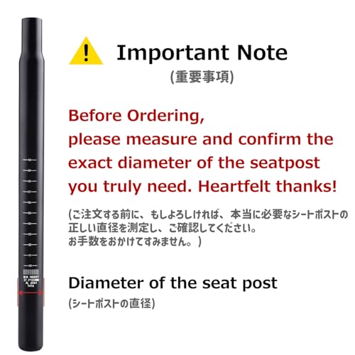 Image of Azarxis Bike Seatpost, 25.4mm 27.2mm 28.6mm 30.4mm 30.8mm 31.6mm x 350mm Bicycle Seat Post Aluminum Alloy Seat Tube MTB BMX Saddle Pole for Mountain Bike Road Bike Fixed Gear