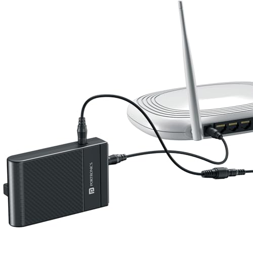 Portronics Power Plus II Mini UPS for 12V WiFi Router Broadband Modem & Upto 3A AirFiber Router, UPS Power Backup for WiFi Router & AirFiber