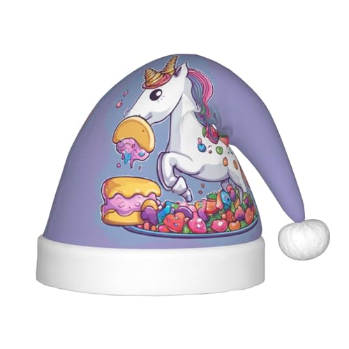 CADREWY Unicorn Food04 - Gorro de Navidad para adultos, diseño de Navidad, Año Nuevo, invierno, celebraciones, disfraces