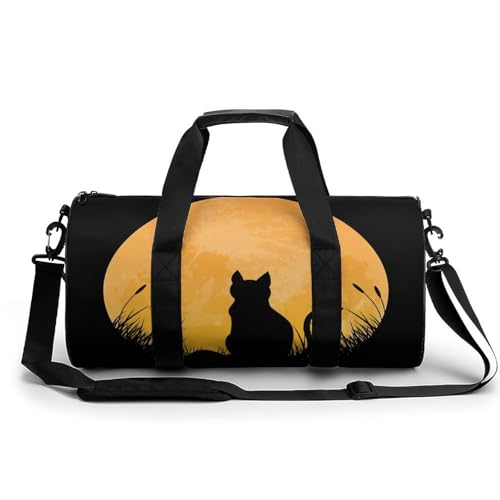 Sac de voyage chat noir et lune parfait pour le camping et week-end