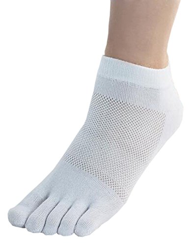Alien Storehouse Femmes Sport Blanc Mesh Design Five Fingers Socks 1 Paires Cover