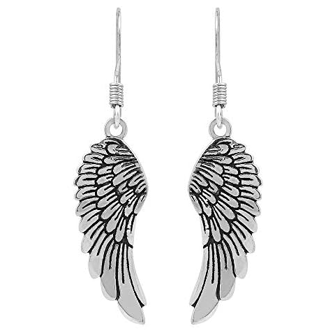 Angle Wing Earrings Sterling Silver, Silver Dangle Earrings for Women, Silver Earrings for Women, 925 Sterling Silver Earrings Cover