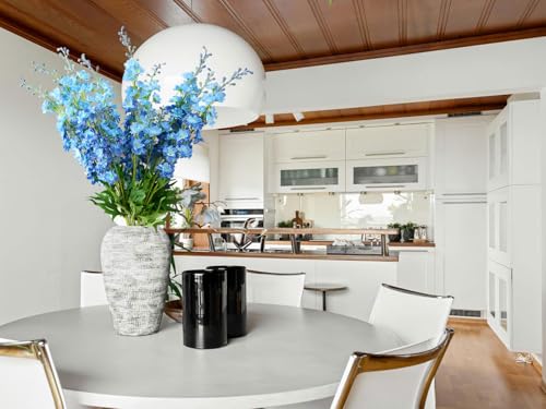 5pcs Blue Delphinium Artificial Flowers, 33" Silk Larkspur Faux Flower with Long Stem Fake Bouquet for Tall Floor Vase Kitchen Home Indoor Hyacinth Floral Plant 4th of July Centerpiece Decor