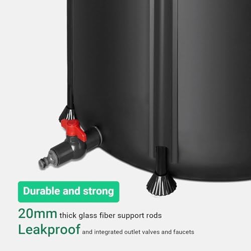 Portable 500L Foldable PVC Rain Barrel - Efficient Rainwater Collector with Hose Spigot for Gutters, Black Water Storage Tank, Eco-Friendly Water Catcher
