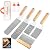 HOMENOTE 7Pc Professional BBQ Griddle Accessories Kit in Gift Box - Heavy Duty Wooden Handle Stainless Steel Griddle Tool Set for Men Dad - Great for Grill Flat Top Cooking Camping
