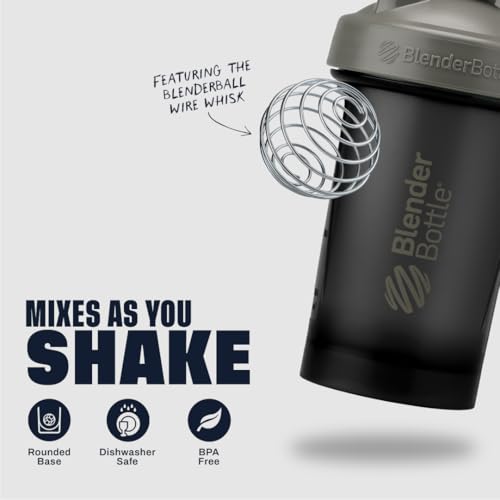 Image of BlenderBottle Classic V2 Shaker Bottle Perfect for Protein Shakes and Pre Workout, 28-Ounce, Grey /Black, Black Shadow