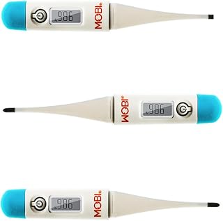 MOBI Digital Health Thermometer Oral, Underarm & Rectal, Thermometer for Adults, Oral Thermometer for Fever, Rectum Armpit Reading Thermometer for Baby Kids and Adult, 3 Pack