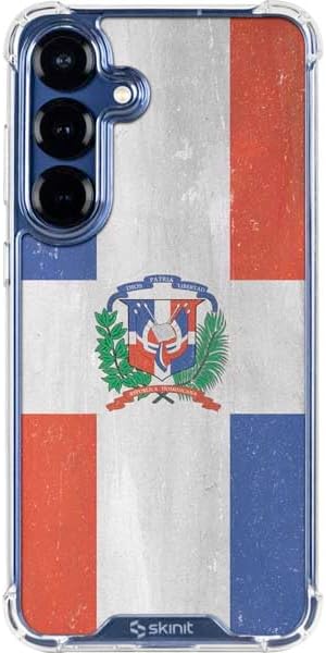 Skinit Clear Phone Case Compatible with Galaxy S25 - Dominican Republic Flag Faded Design