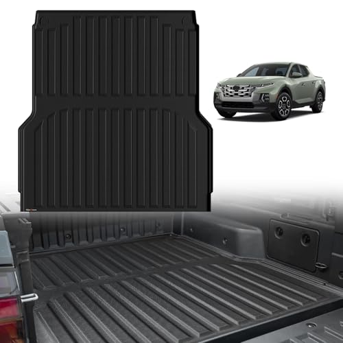 Image of TripleAliners Truck Mat Compatible with 2022-2026 Hyundai Santa Cruz 4FT Accessories, Truck Bed Mat Heavy Duty Custom Fit All Weather Protection TPE Pickup Liner
