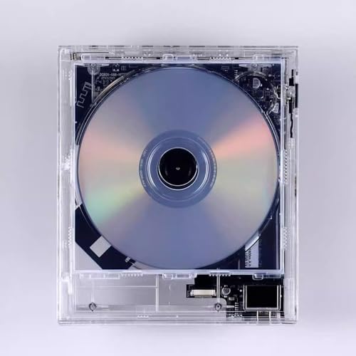 Przezroczysty odtwarzacz CD Bluetooth, muzyczna dekoracyjna ramka na zdjęcia, wyświetlacz LED, wyjście słuchawkowe stereo 3,5 mm, pasuje do płyt 12 cm lub 8 cm, do korytarza