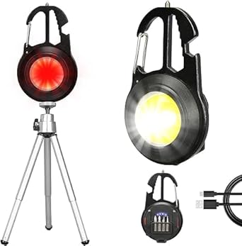 CarFrill Keychain Light LED Small Flashlight Multi-Function Mini Work Light 1000 Lumens Rechargeable COB Keychain Flashlight 7-Light Mode Screwdriver Wrench Suitable for Outdoor Hiking and Fishing