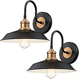VICTOGATE Farmhouse Gooseneck Barn Lights Black Outdoor Wall Lights Outdoor Wall Sconce, Exterior E2