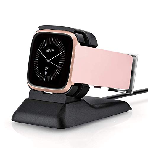 Kartice Charger Stand Compatible with Fitbit Versa 2 Charger Stand (Not for Versa), Replacement USB Charging Dock Charging Station Cable Accessories for Versa 2 Watch Charger (Black)