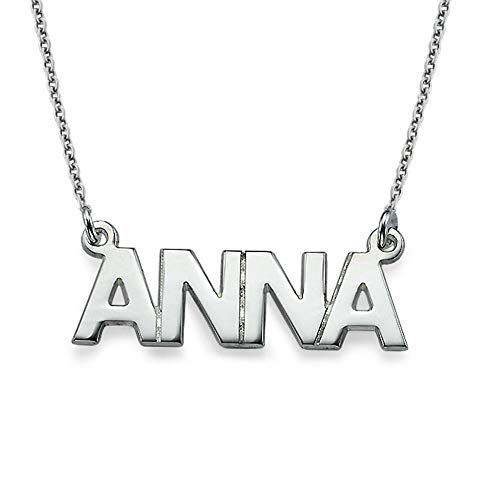 Personalized Choose Your Style Name Necklace - Custom Nameplate Pendant - Dainty Gift for Her, Women - Gift for Mother's Day, Christmas, Birthday (All Capital, Sterling Silver)