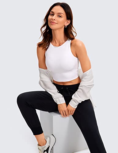 Image of CRZ YOGA Butterluxe Double Lined Crop Tank | Casual, Extremely Soft, Tight Fit, High Neck, Racerback, Sleeveless Tops for Women