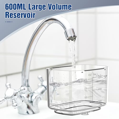 Sawgmore Munddusche, Elektrische Zahnzwischenraumreiniger mit 10 Einstellbaren Druckstufen, 600ml Fassungsvermögen, Oral Irrigator mit 5 multifunktionalen Düsenspitzen für Zuhause (Schwarz) – Bild 8