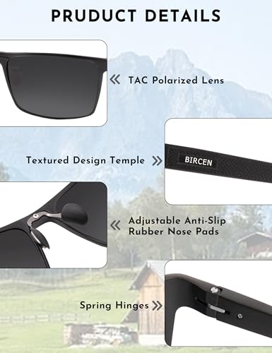 Bircen Men's Polarized Anti-Glare AL-Mg Metal Sunglasses (Various) - image 5
