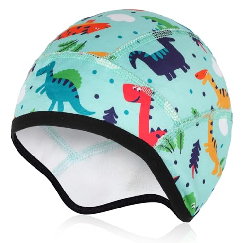 Fadcaer - Kids Winter Skull Cap, Cycling Hat Under Helmet Thermal Helmet Liner, Windproof Bike Skull Cap Warm Hat Beanie for Outdoor Sports Running Skiing Riding Skating (Green)