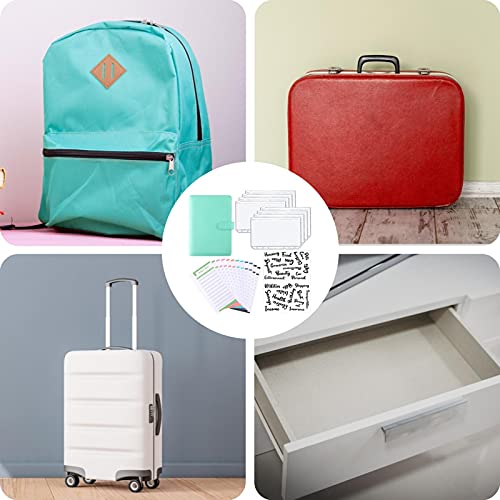 Notitieboek van PU-leer, met losse bladen, 12 ronde ringen, navulbaar, 8 stuks, kunststof omslagzakken met ritssluiting… - Image 8