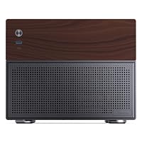 Jonsbo N4 NAS Gehäuse Schwarz – Kompaktes Micro-ATX Case für DIY-NAS, Platz für 6X 3,5" & 2X 2,5" HDDs, 4 Low-Profile-Slots, USB-C & USB-A, Holzdesign – Ansicht 9