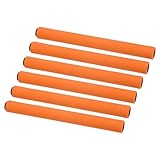 M METERXITY 6 Pack Relay Track Baton - Stainless Steel Hollow Tube with Sponge Cover, Apply to Team Building/Relay Races/Athletics Sports Game (Orange)