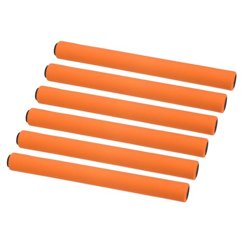 M METERXITY 6 Pack Relay Track Baton - Stainless Steel Hollow Tube with Sponge Cover, Apply to Team Building/Relay Races/Athletics Sports Game (Orange)