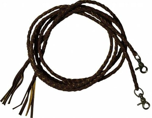 Leather Braided Split Reins (Dark)