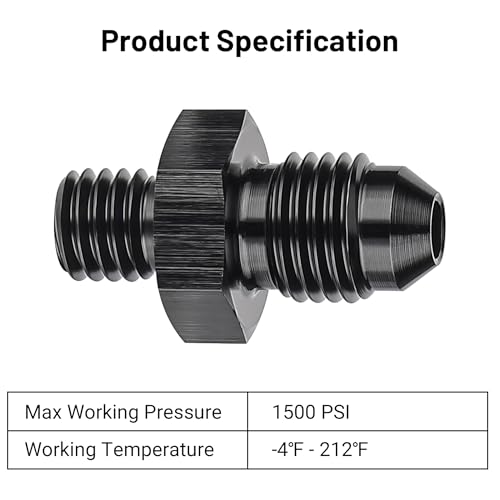 EVIL ENERGY 4AN Male Flare to M8 x 1.25mm Male Metric Fitting Adapter Aluminium Alloy 2PCS by EVIL ENERGY - Image 3